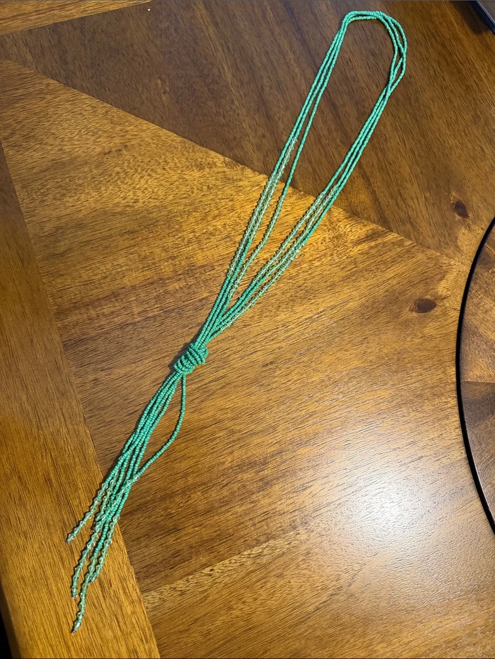 Handcrafted Green Beaded Multi-Strand Necklace